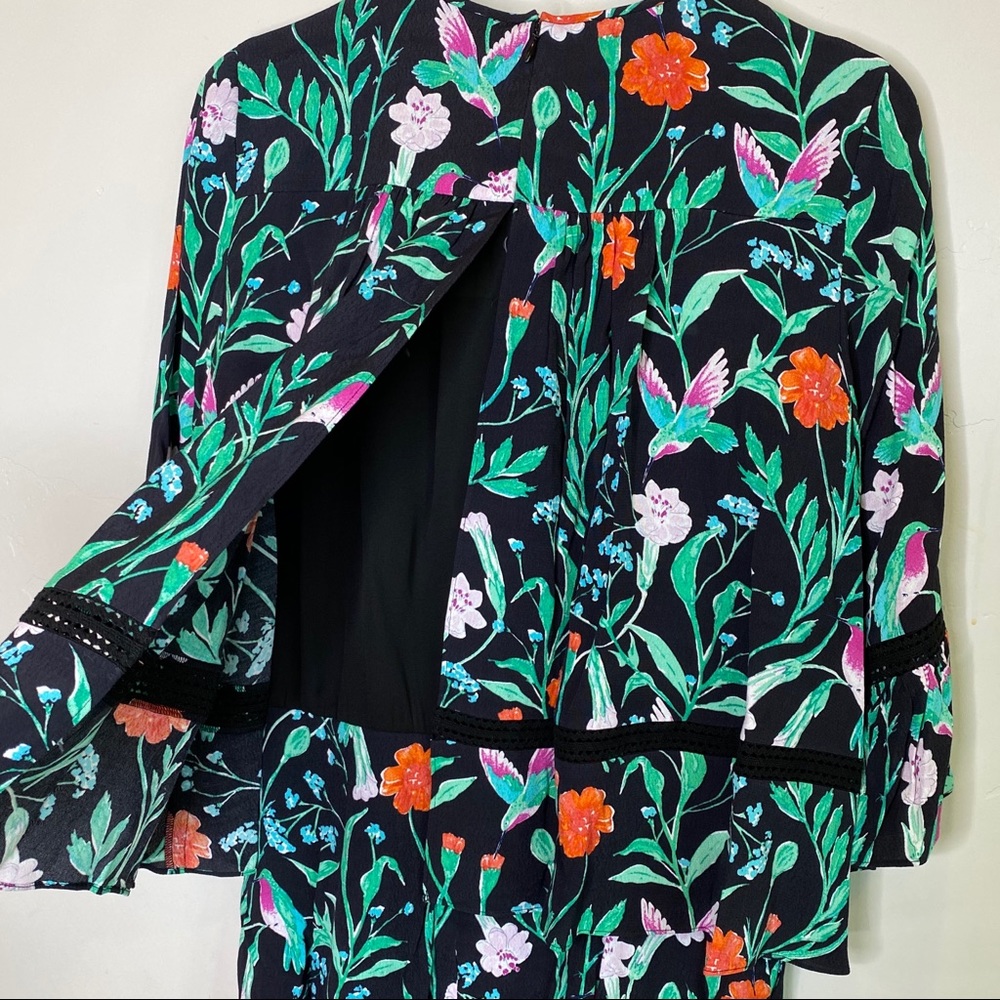 KATE SPADE Floral Jardin Crepe Romper Scenic Route - Picture 16 of 16